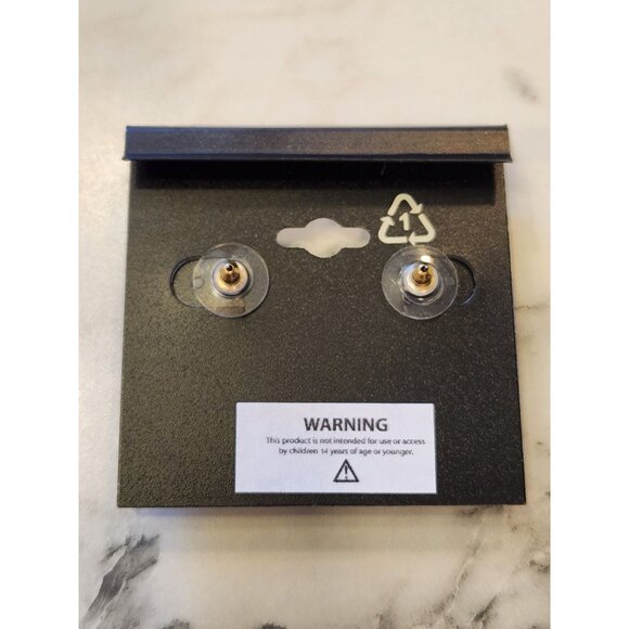 Napier Gold-Tone Drop Earrings With Clear Crystals For Women - Picture 3 of 5